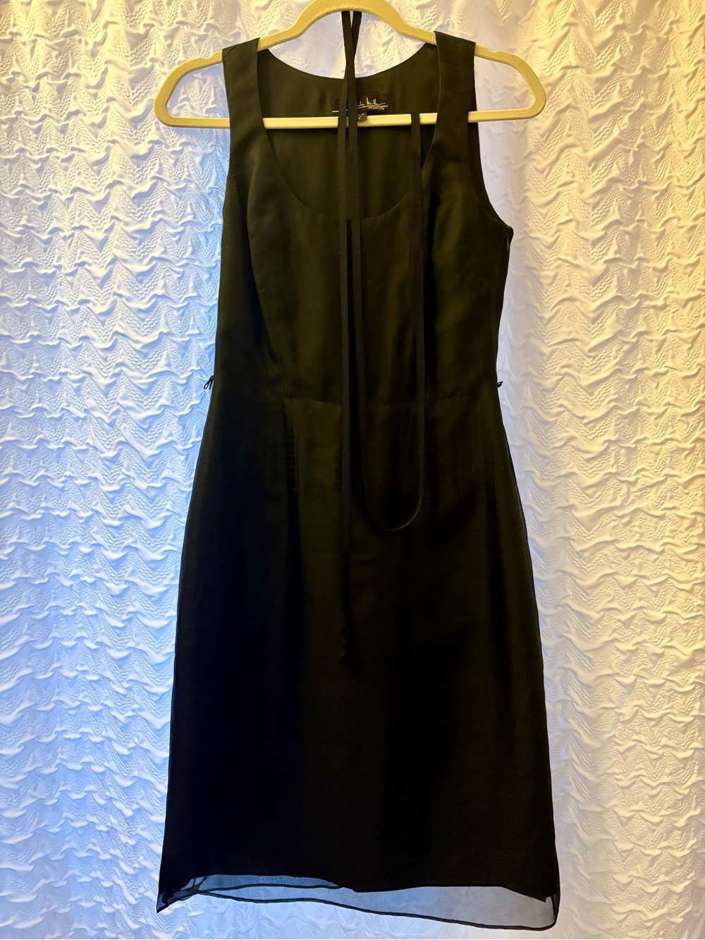 Nicole Miller Black Sleeveless Silk Sheath Dress